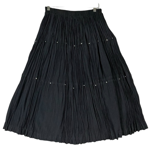 Stonebridge NWT Vtg Pleated Western Prairie Core Witchy Petite Full Skirt Sz MP - Picture 2 of 12